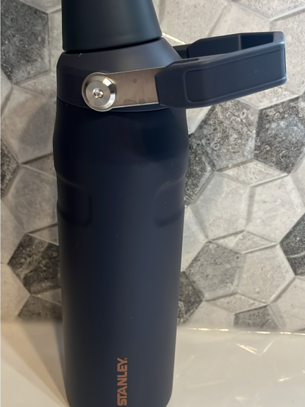 Stanley 24oz Matte Navy Travel Bottle with Foldable Carry Handle Unisex